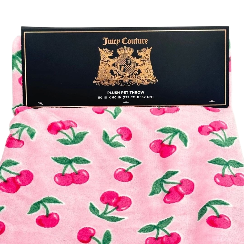 Juicy Couture Pink Cherry Plush Throw - Picture 2 of 3